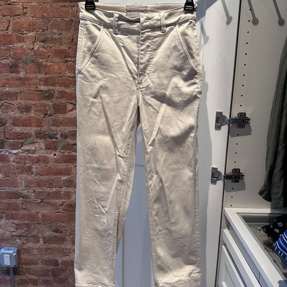 Everlane Cream Chino Pant, cropped straight regular - Size 00